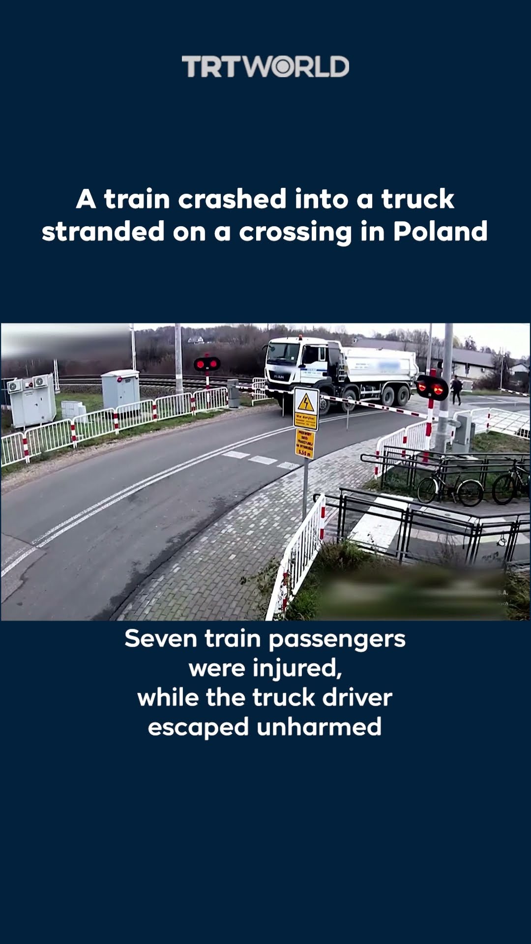 Train and truck collision injures 7