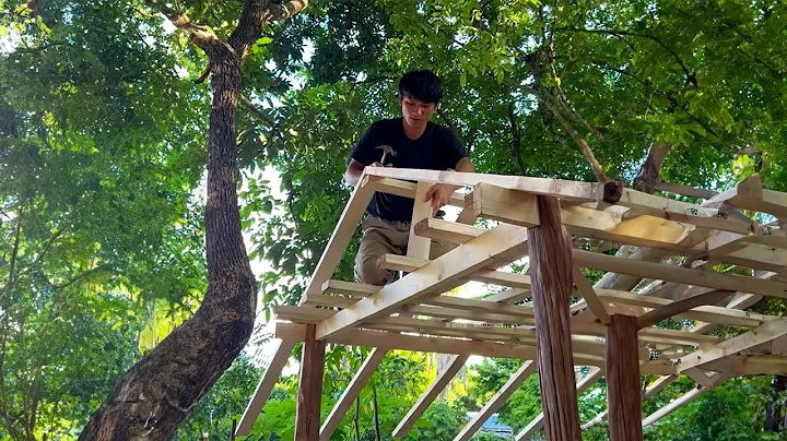 Old House Renovation Ep 56, the roof of the gazebo is being made these days. - DayDayNews