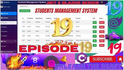EPISODE 19: How to Create Blazor Students CRUD App with Admin LTE in NET8.0,EF Core,SQL Server EP19💥