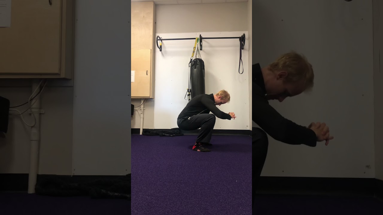 Body weight deep squat with spinal flexion
