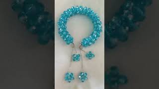 Aqua blue color gijra bracelet 🥰 with earrings subscribe for more design