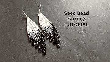 Double brick Stitch Beaded Earrings with Bead Fringes Tutorial for beginners