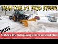 Tractor vs skid steer head to head competition using a new snowplow system 4k