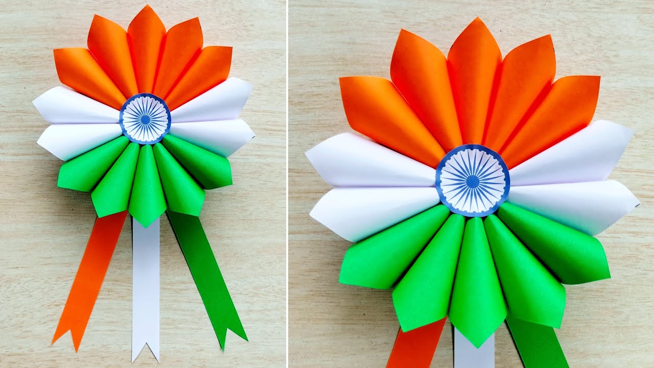 Independence day badge making ideas // Indian Tricolor Badge // 15th August special craft
