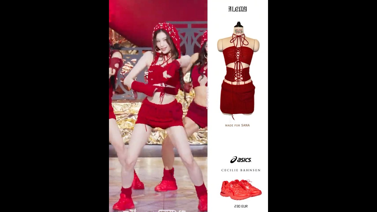 TWICE's red knitted outfit | THIS IS FOR트와이스 MusicBank 250711 