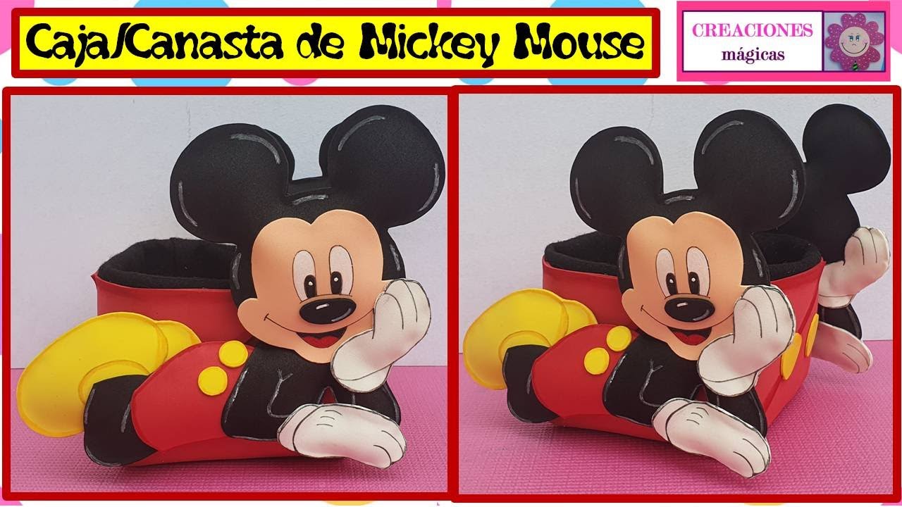 ♥♥Cajita/canasta/ dulcero de Mickey Mouse hecho con un envase de leche♥Creaciones mágicas♥♥