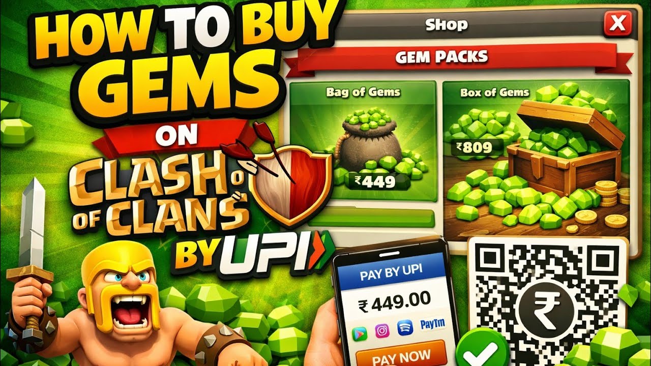 How to buy gems on Clash of Clans by UPI