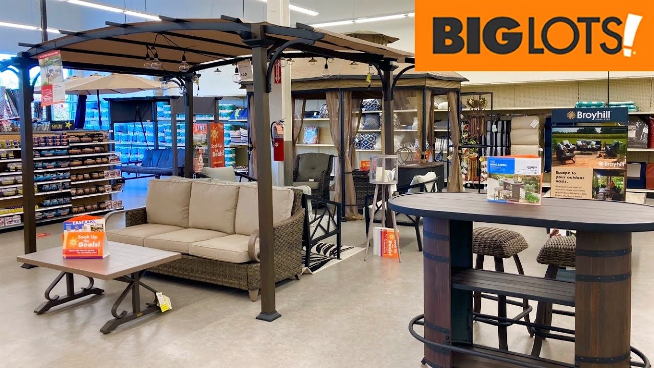 BIG LOTS PATIO FURNITURE GAZEBOS SOFAS ARMCHAIRS TABLES SHOP WITH ME