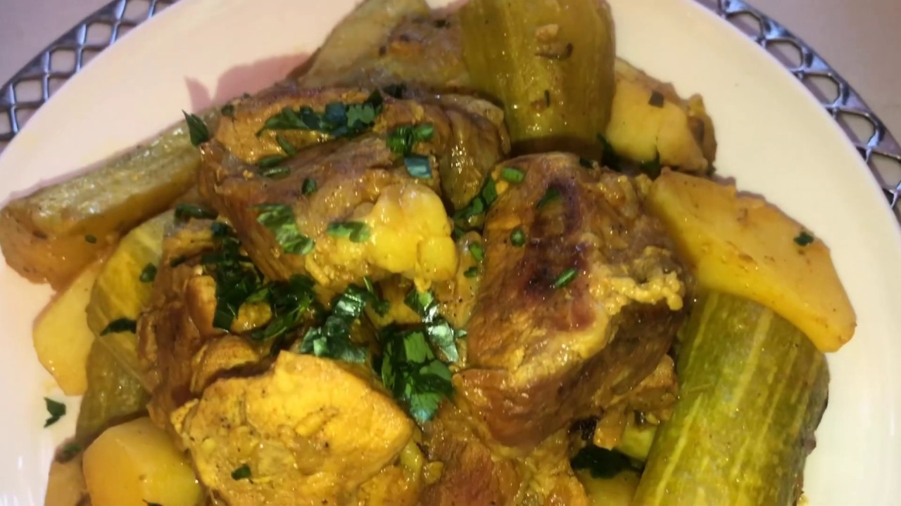 Viande aux courgettes et pommes de terre (اللحم بالكوسة والبطاطس)