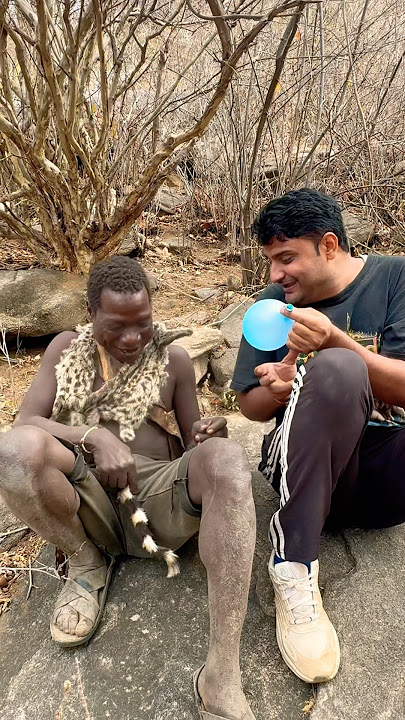 Hadzabe hunter Telling the balloon about sex balls#hadzabetribe #wildlife #africa #funny #travel