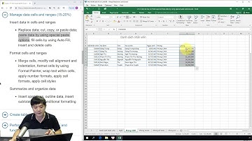 Ôn thi MOS Excel 2016: 2.1.3. Sử dụng paste special (Paste data by using special paste options)