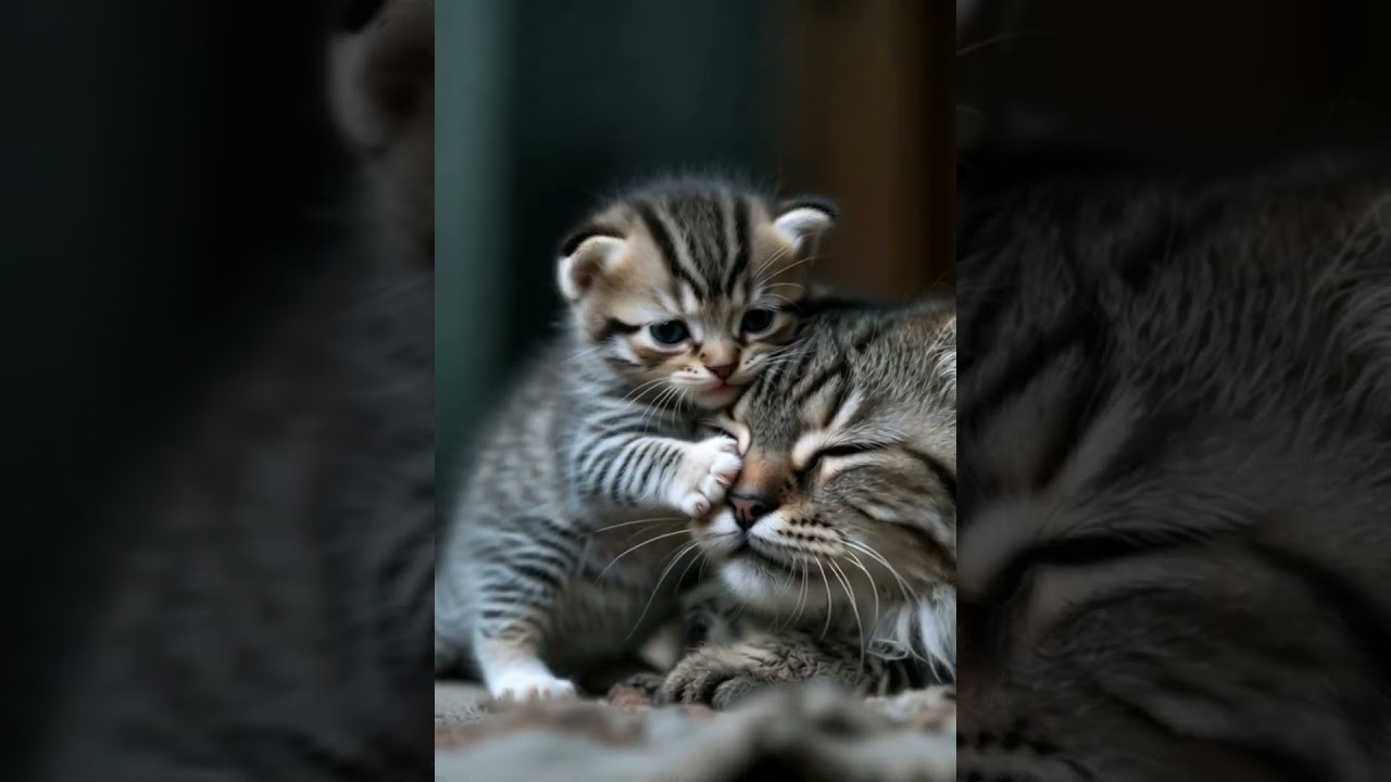 Kittens Always Protect | Caring for a Sick Mother Cat 