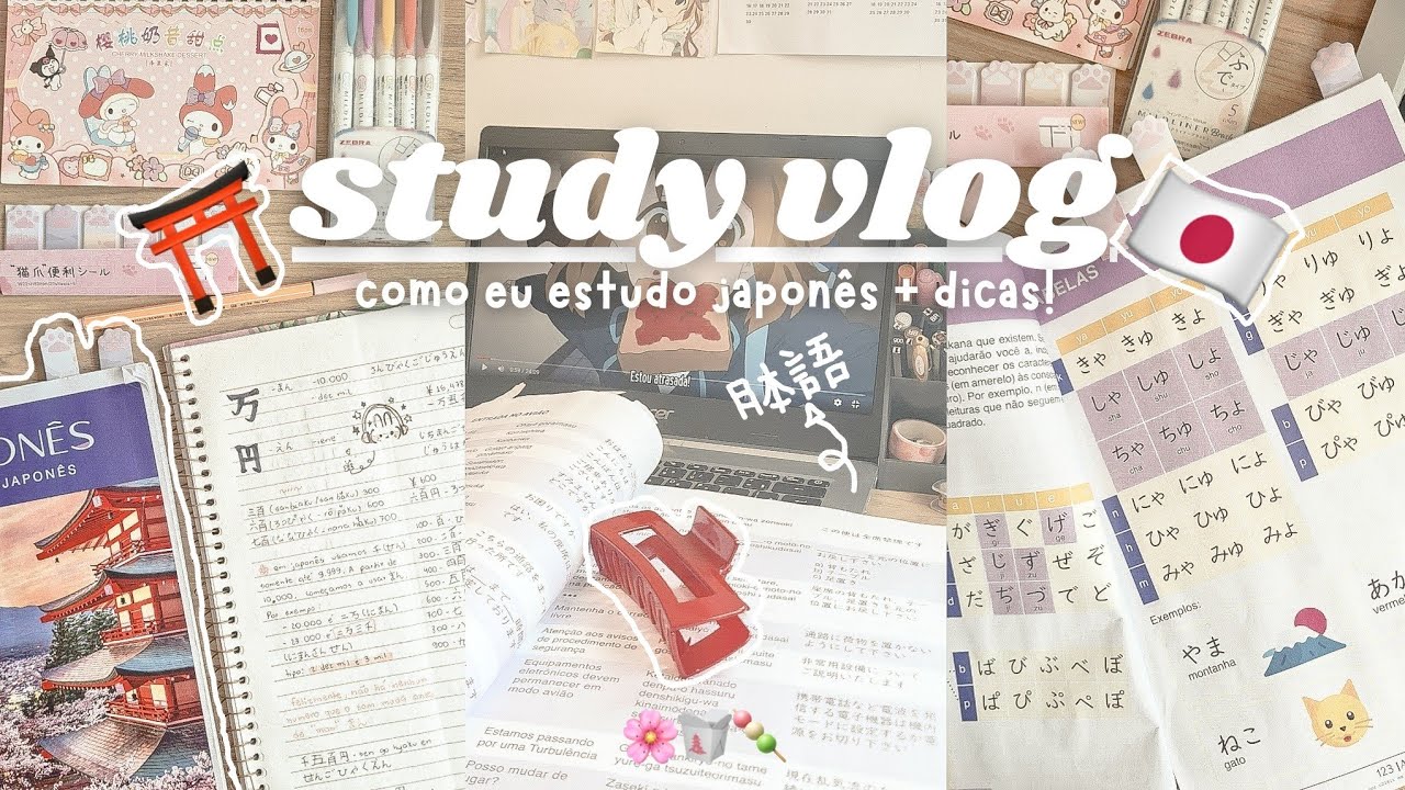 study vlog ~ 🇯🇵 | como eu estudo japonês + dicas! 🌸🍡