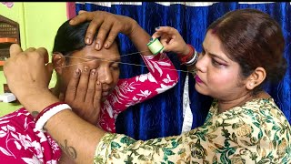 ASMR|| Eyebrow Threading Doing My Sweet Elder Bro (Whispering) @asmrsangi7044 👁️