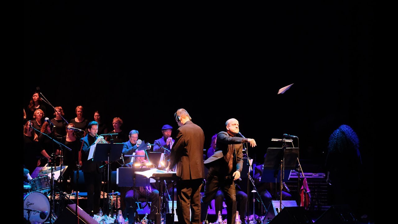 Brexit Big Band - paper aeroplanes messages to Europe - (Barbican Centre, London)