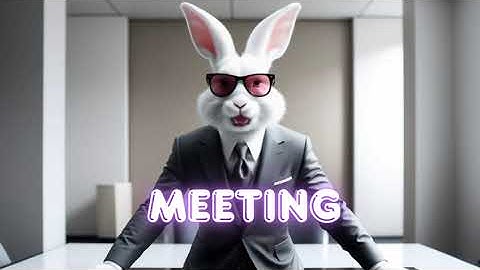 In A Meeting Male Rabbit Respond With Gif