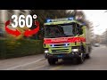 Fahre im Feuerwehrauto mit Blaulicht durch Zürich I 360-Grad-Video