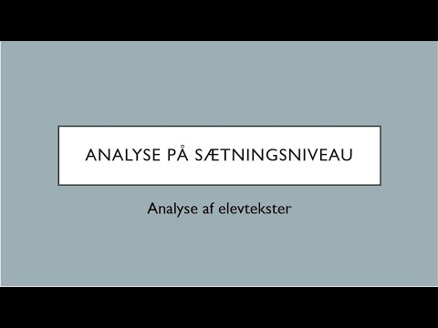 Video: Sådan Analyseres En Sætning Med Tegnsætning