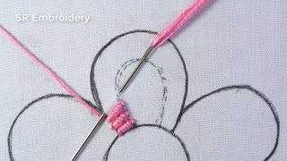 Hand Embroidery Bullion Stitch Amazing Flower Design Idea With Easy Needle Work Tutorial