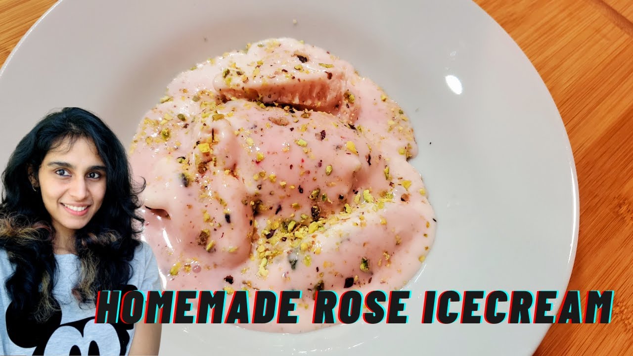 Homemade Rose Ice Cream | No Preservatives | 5 mins Ice Cream