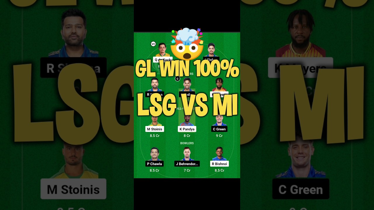 LSG vs MI Dream11 Prediction,LKN vs MI Dream11 Team ,LSG vs MI Dream11 Team Prediction 