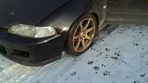 Mfactory LSD test in Honda Civic on snow - it works fine!