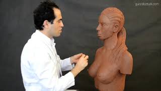 My female head and torso sculpture - statue made out of clay. Guncel Ozturk, MD #DRGO by Güncel Öztürk 8,583 views 3 years ago 45 seconds