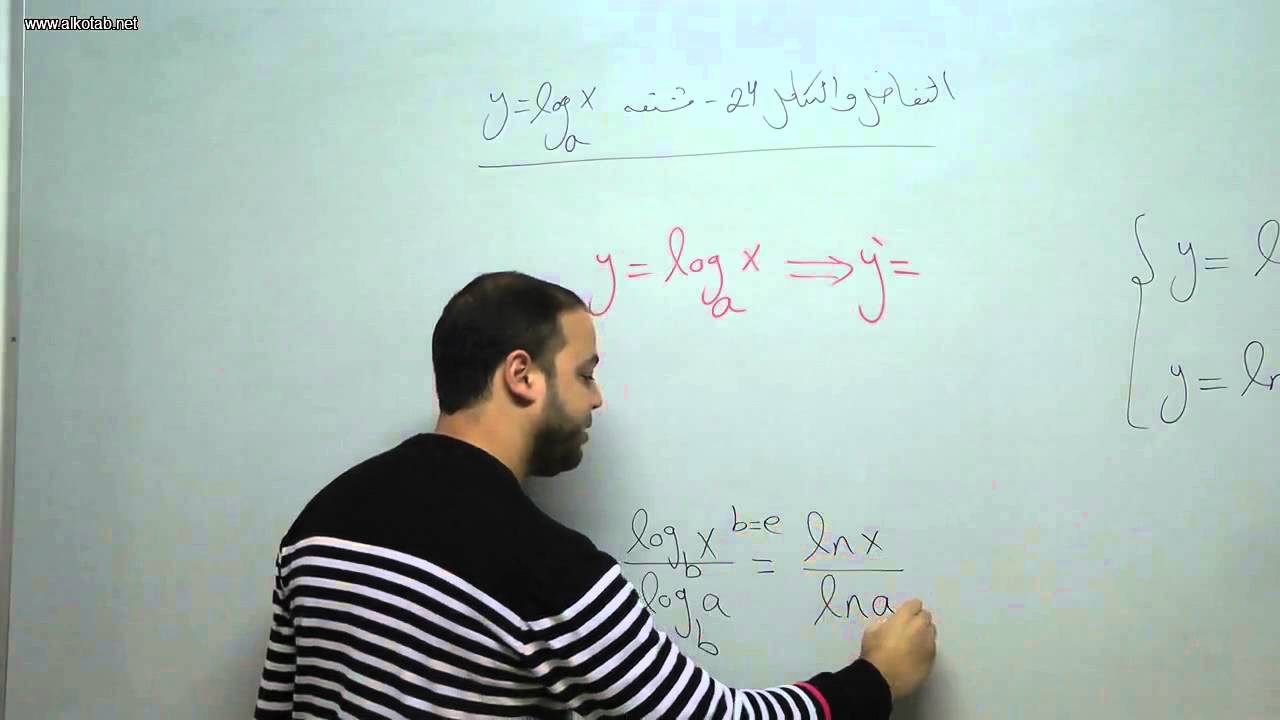 alkotab.net رياضيات بجروت--تفاضل وتكامل24-مشتقة الدالة ln x-احمد عمري alkotab.net