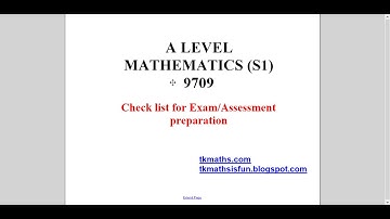 TKMaths A Level Maths S1 checklist for exam preparation