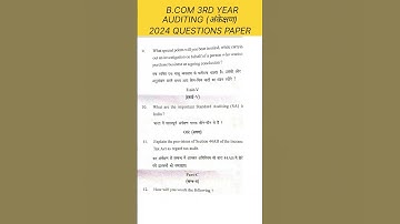 Auditing|| B.com 3rd year most important questions #egb_learning