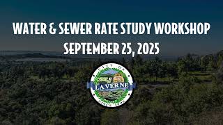 Water & Sewer Rate Study Workshop September 25, 2025