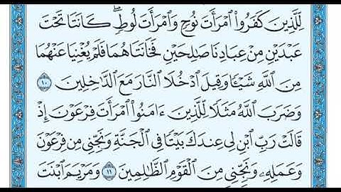 سورة التحريم من ١٠ الى ١٢