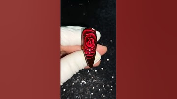 How To Paint A Rose On Your Nails| Red Flower Halloween Nail Design🥀 #nailart #gelnails #tutorial