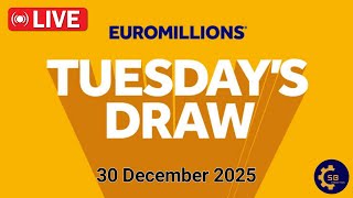 Euromillions draw Live Tuesday 30 December 2025 | Tirage Euromillions en direct | euro million draw