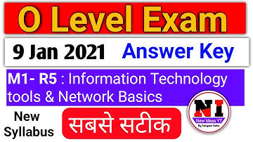It tools m1 r5 answer key O level January 2021 | information technology tools paper solution january