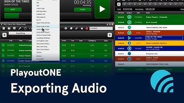 PlayoutONE: Exporting Audio