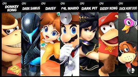 Donkey Kong VS Dark Samus VS Daisy VS Dr. Mario VS Dark Pit VS Diddy Kong VS Duck Hunt Smash Bros