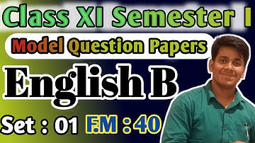 Class 11 English 1st Semester Question Paper solved | Duff and dutt model set 1