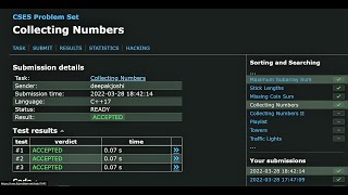 CSES - Collecting Numbers explained and solved completely in HINDI