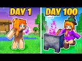 I Survived 100 DAYS as a WITCH in Minecraft!