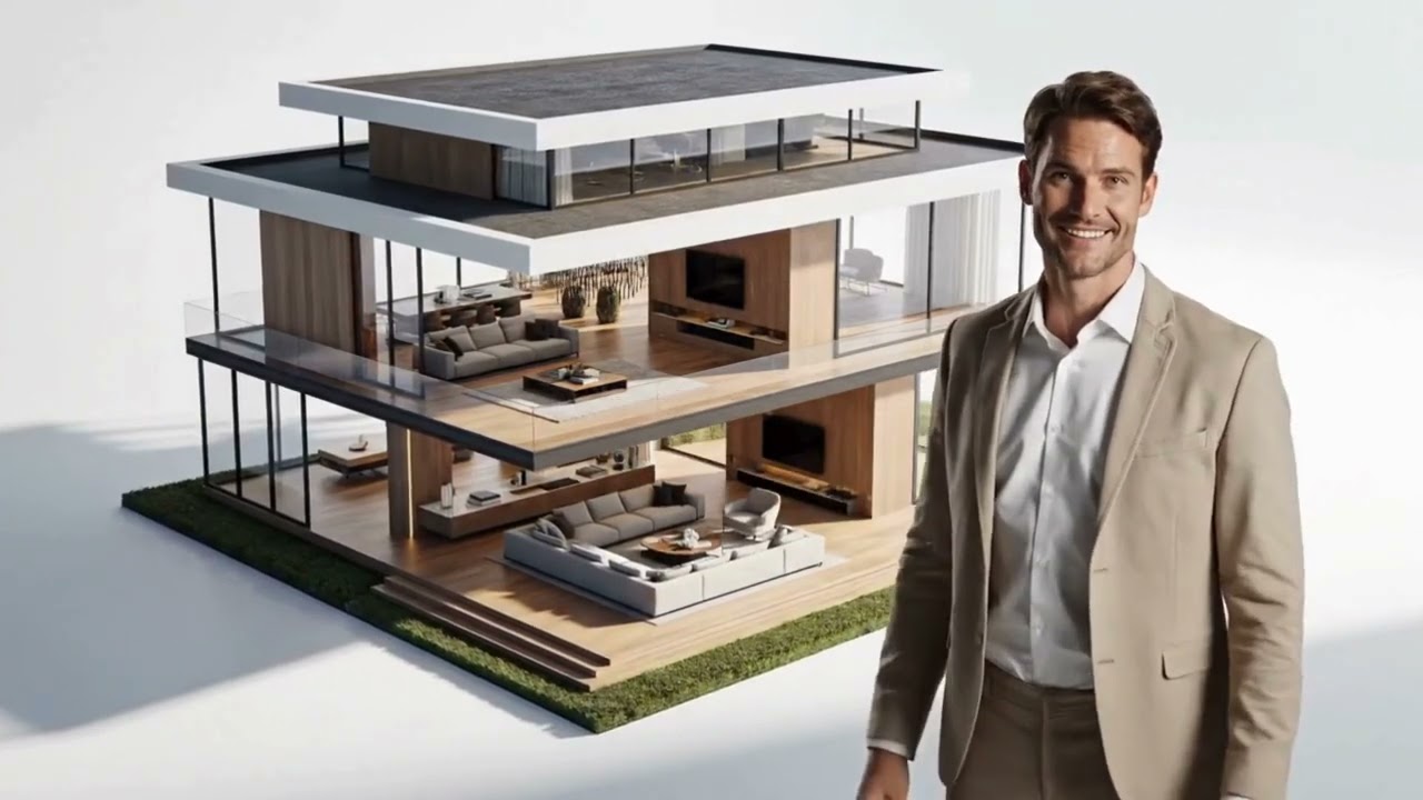 New Home Real Estate Ad Video | Modern Luxury House Stock Footage