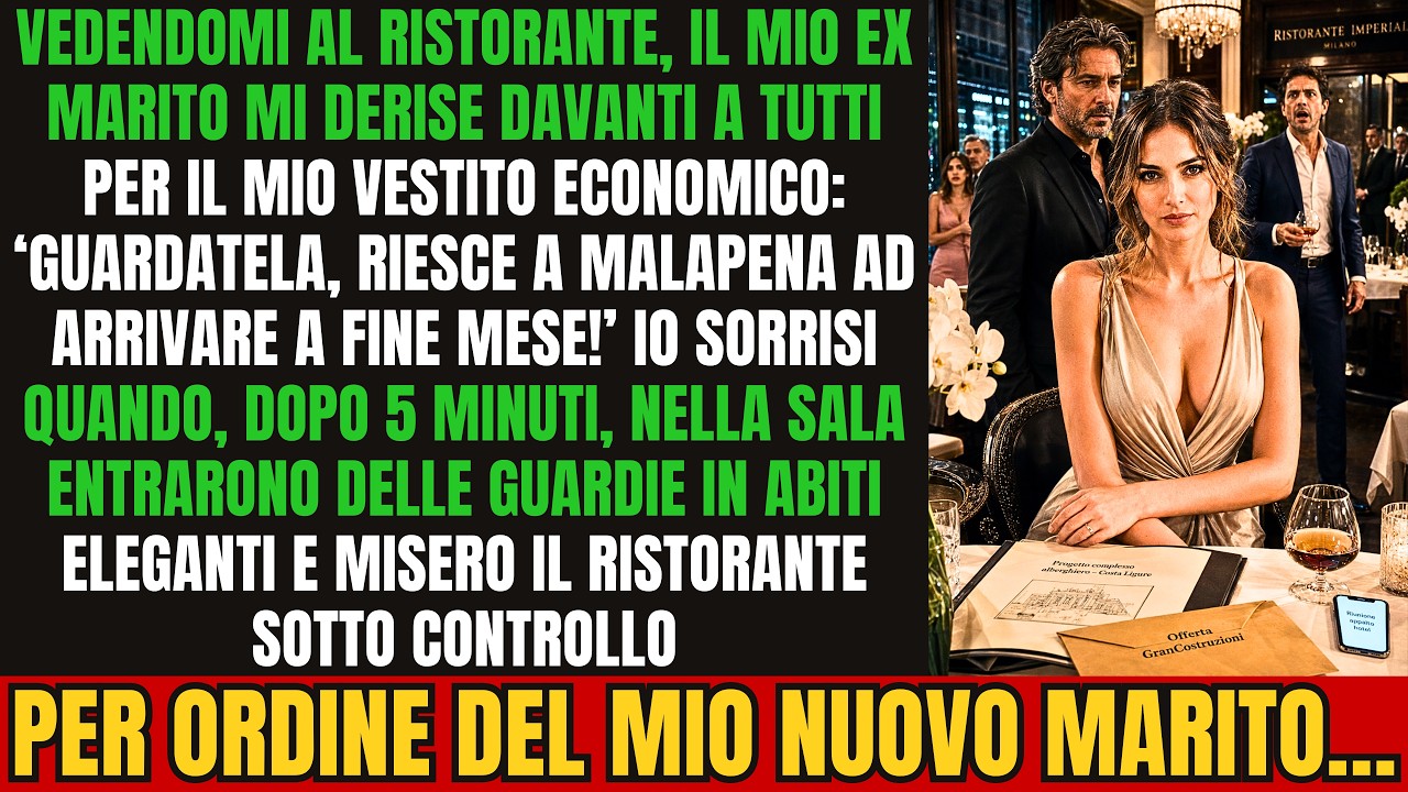 Avevo scelto un vestito grigio per una cena di lavoro di mio marito, niente di speciale. Poi ho sentito quella risata alle mie spalle, e il mio ex marito si è alzato dal tavolo davanti a tutti. Mi...