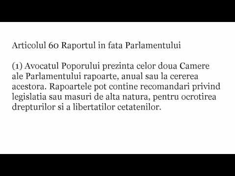 Constitutia Romaniei 060 Raportul in fata Parlamentului