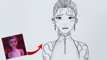 How to Draw Rumi in Demon Mode | K-Pop Demon Hunters Drawing Tutorial