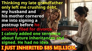 My Husband Forced Me To Sign A Postnup, Unaware Of My $85 Million Inheritance