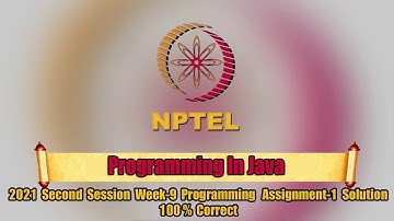 Swayam | Programming In Java Week-9 Programming Assignment-1 Solution | NPTEL