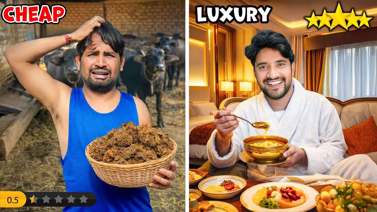 Living 24 Hours In Different Locations - Cheap Vs Luxury | With Team