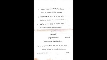 ## Bsc 4 th Year 2025## Research Methodology Question paper 2025 ## Bu Bhopal