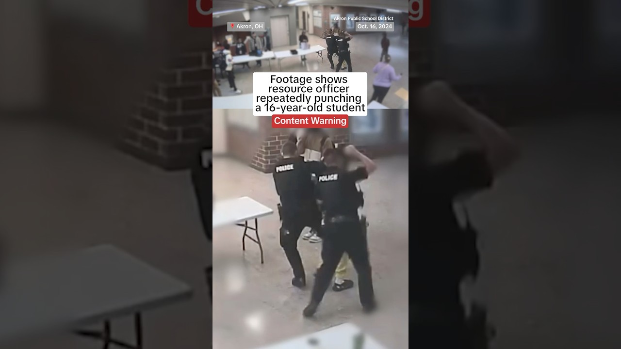 Footage shows resource officer repeatedly punching a 16-year-old student Footage shows resource officer repeatedly punching a 16-year-old student