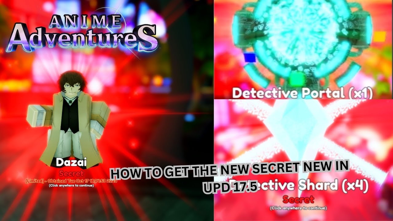 How To Get New Secret Limited Dazai In Anime Adventures Update 17.5! 